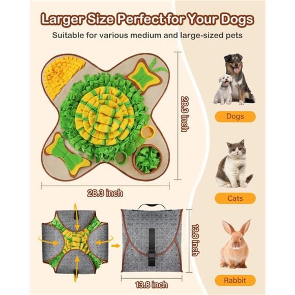Snuffle Mat for Dogs Large Breed, Interactive Puzzle Dog Food Mat, Easy to Clean - Picture 3 of 6